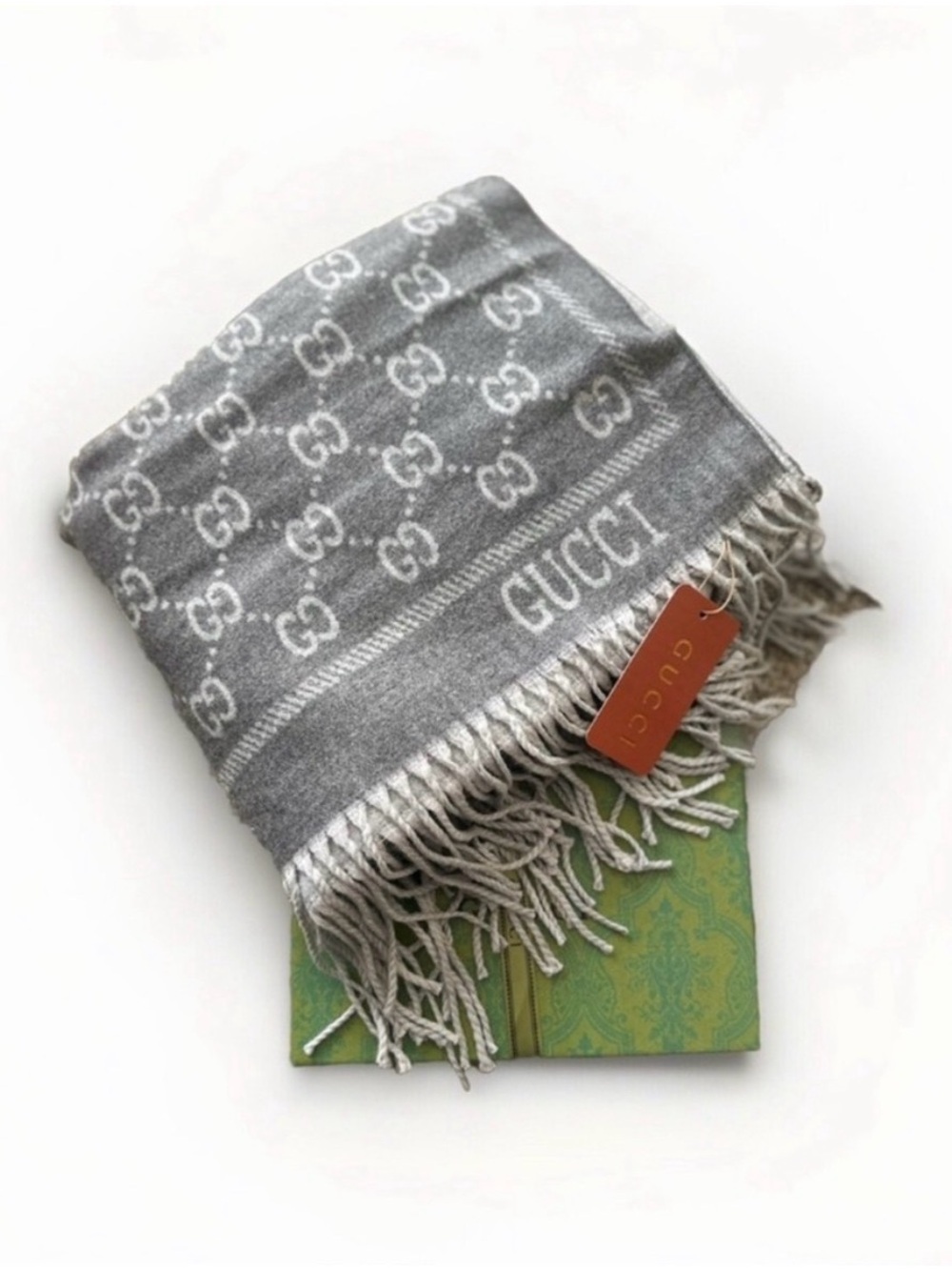 GUCCI GG Monogram Silk & Cashmere Scarf/ Stole/ Shawl NWT